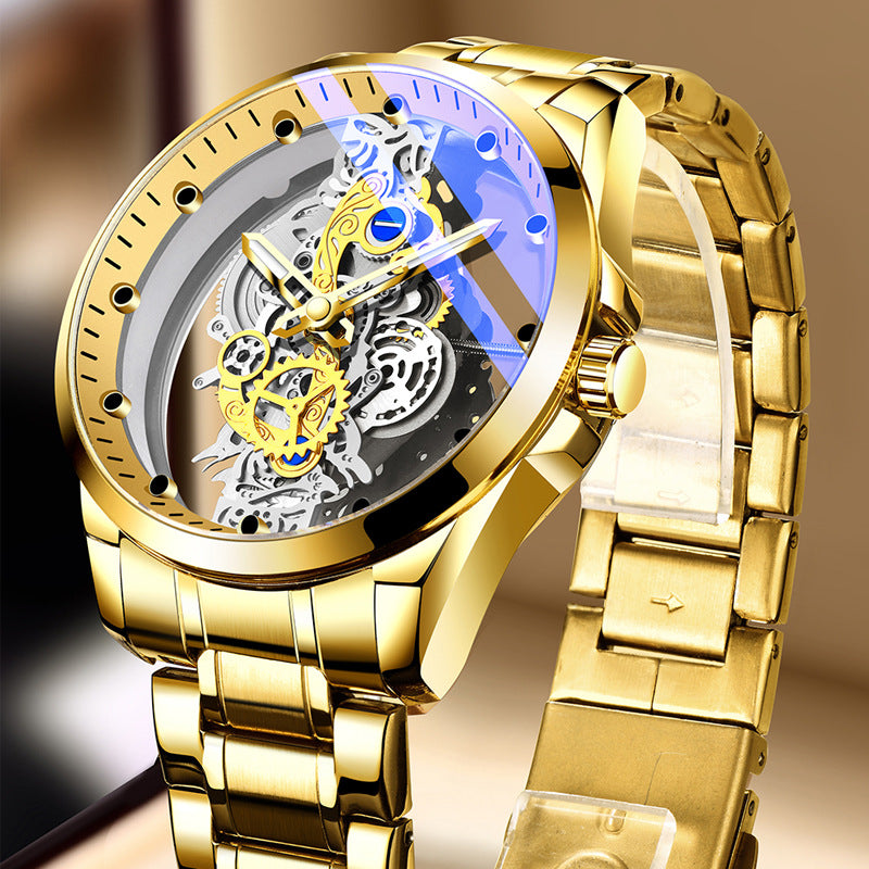 Men’s Skeleton-Style Waterproof Quartz Watch