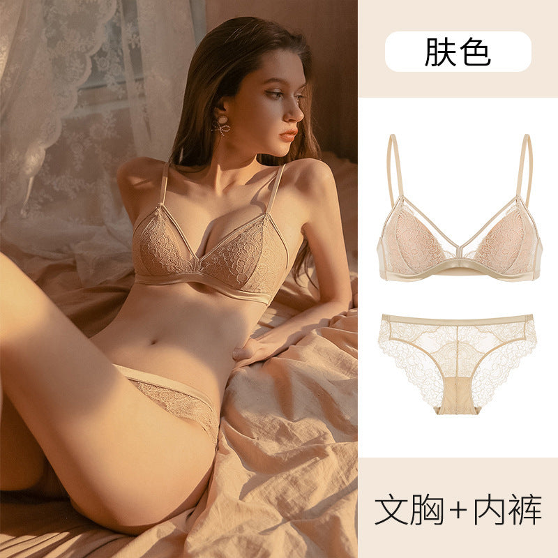 Women’s French Triangle Lace Bra Set