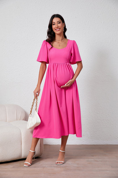Women’s Square Neck Maternity Maxi Dress