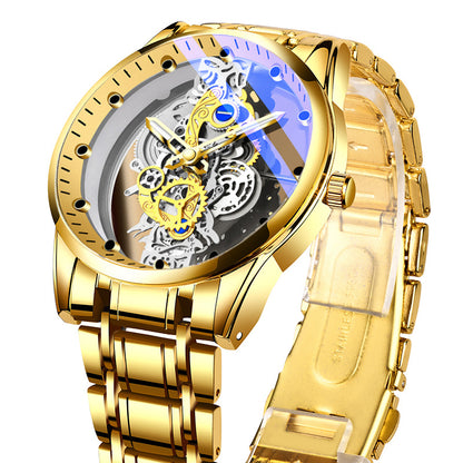 Men’s Skeleton-Style Waterproof Quartz Watch