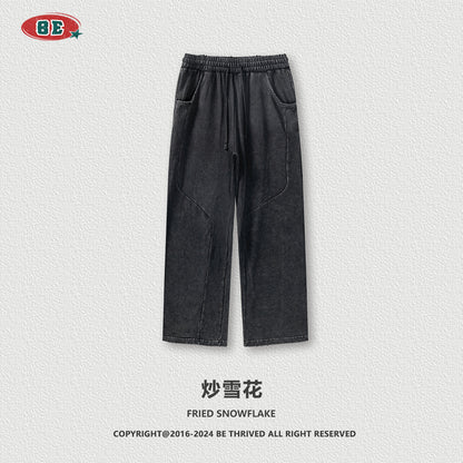 Men’s Retro Washed Wide-Leg Sweatpants