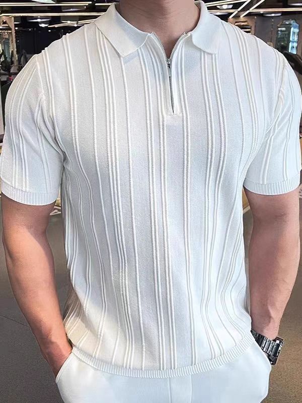 Men’s Half-Zip Knit Polo Shirt