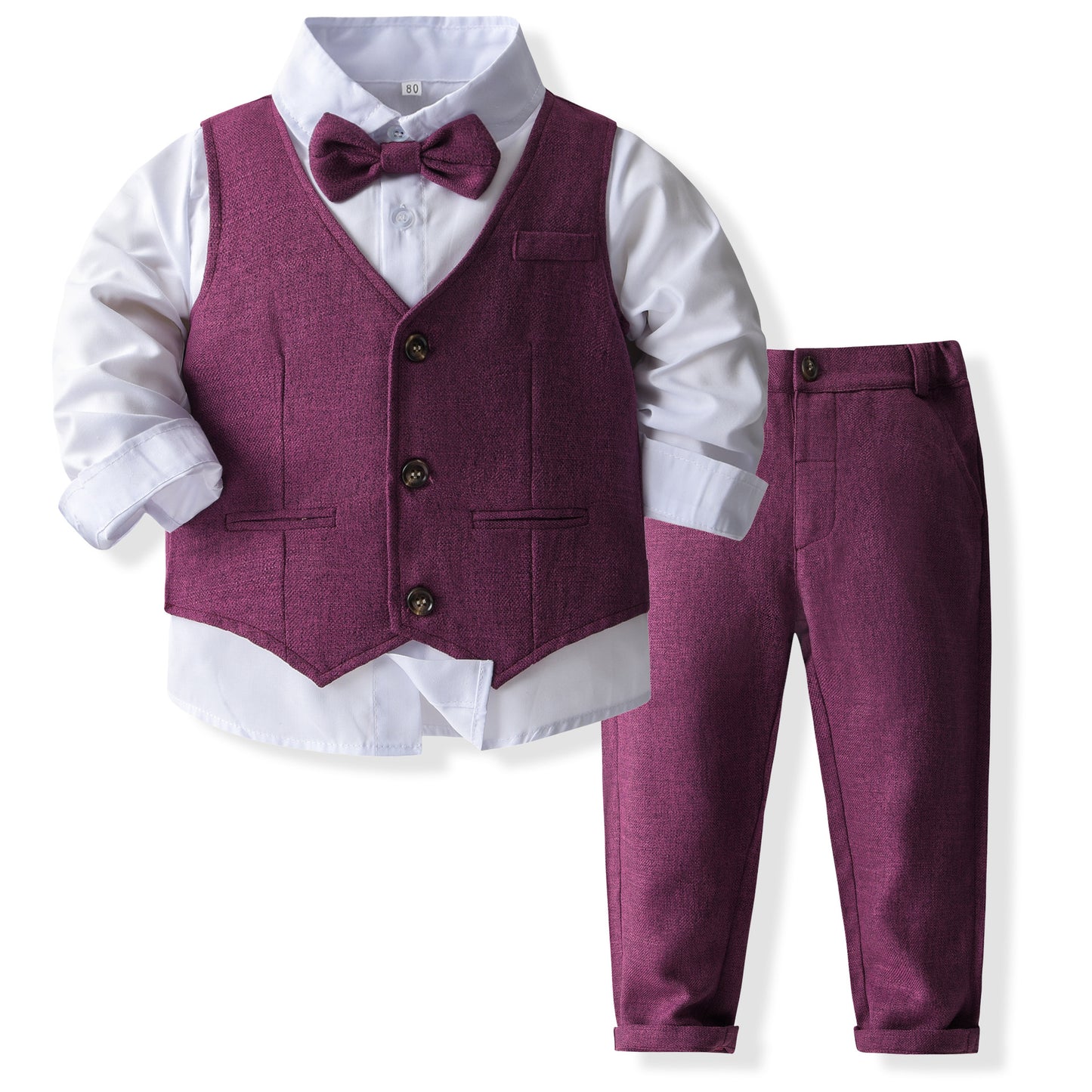 Boys’ Spring & Autumn Shirt Vest Pants Set