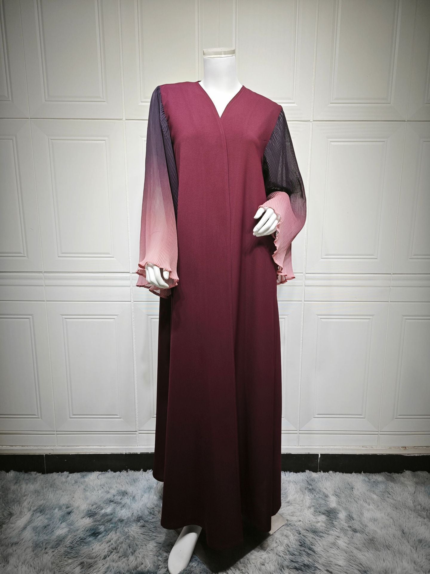 Women’s Chiffon Gradient Pleated Sleeve Jacket