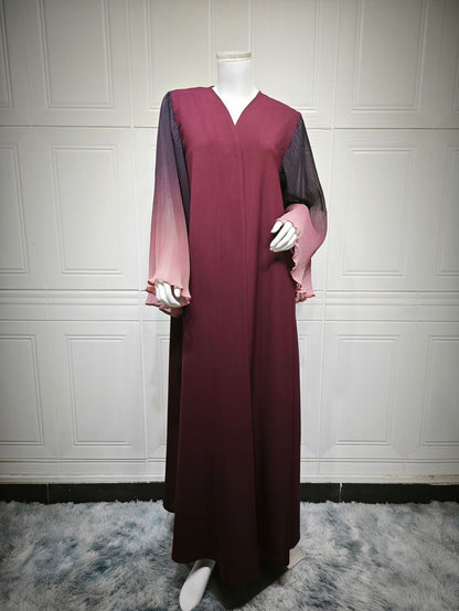 Women’s Chiffon Gradient Pleated Sleeve Jacket