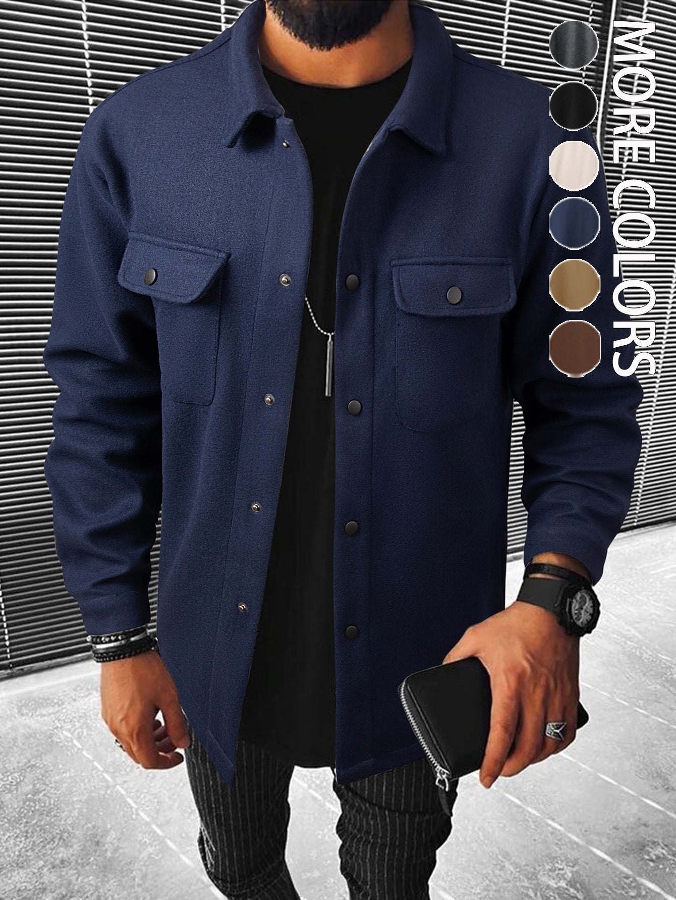 Men’s Corduroy Cargo Lapel Jacket