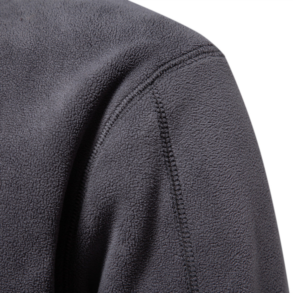 Men’s Half-Zip Fleece Stand Collar Sweatshirt