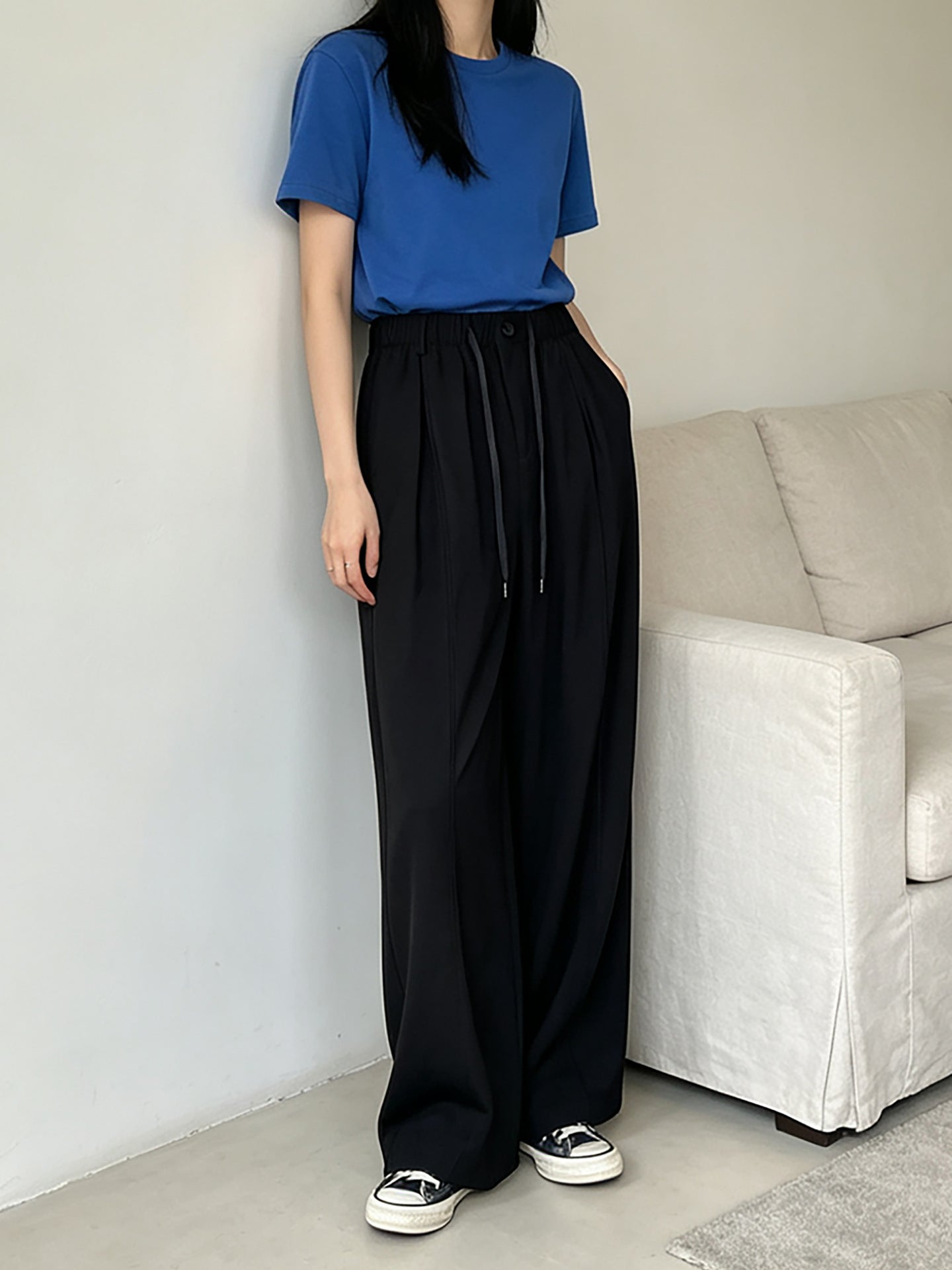 Women’s Bamboo Fiber Wide-Leg Casual Pants