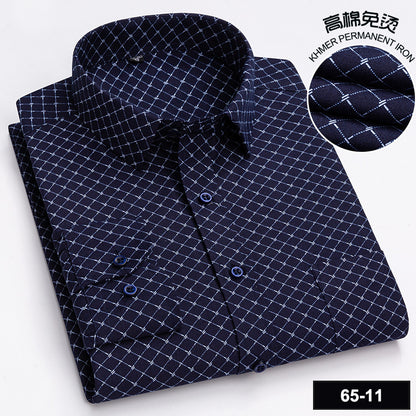 Men’s Cotton Plaid Long-Sleeve Casual Shirt