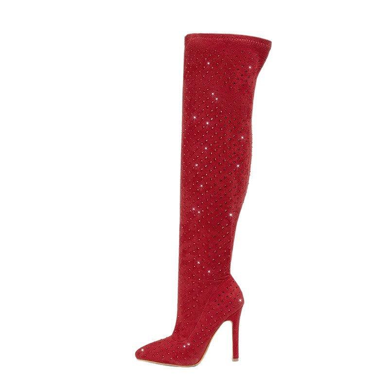 Women’s Rhinestone High-Heel Fashion Boots