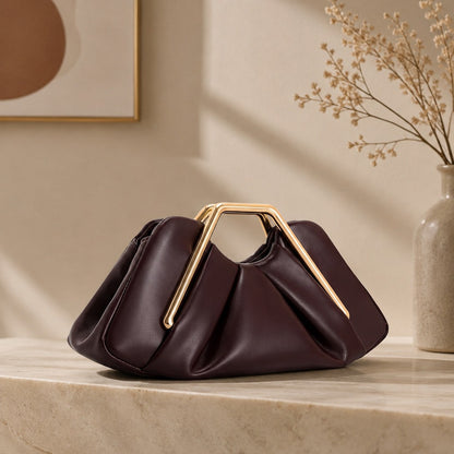 Women’s Soft Leather Pleated Cloud Bag