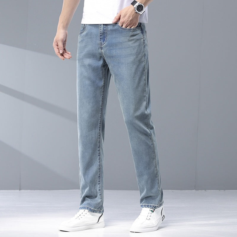 Men’s Lyocell Tencel Cropped Straight Jeans
