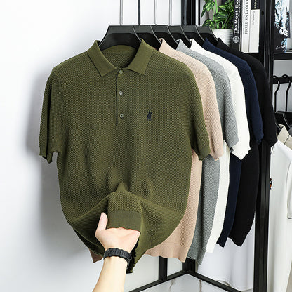 Men’s Ice Silk Embroidered Polo Shirt