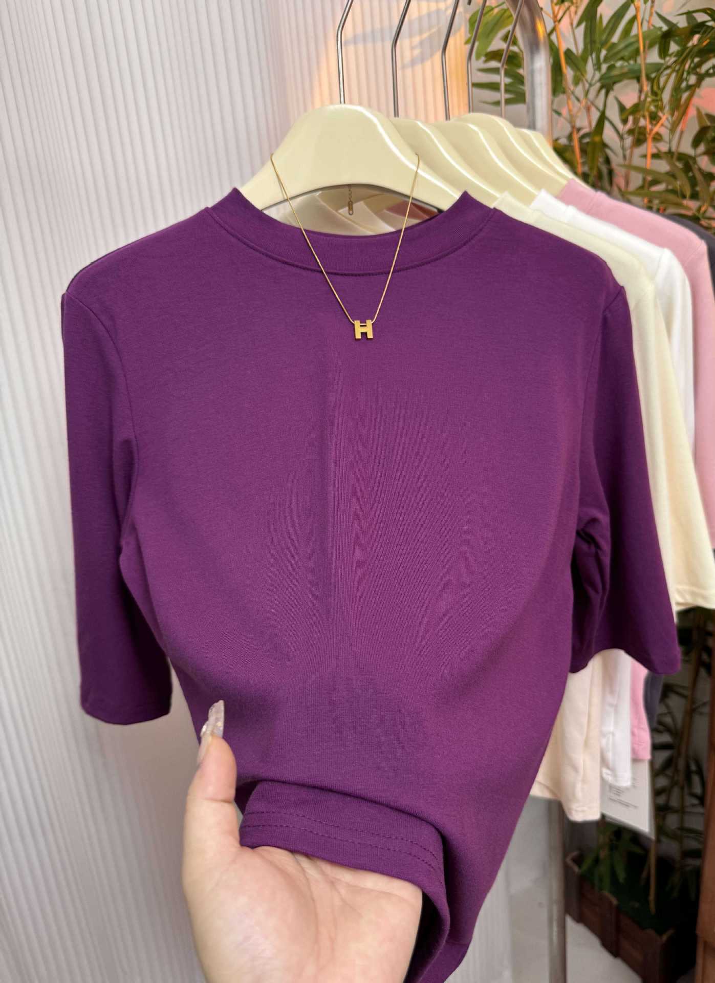 Women’s Stretch Cotton Half High-Neck Mid Sleeve Base Shirt