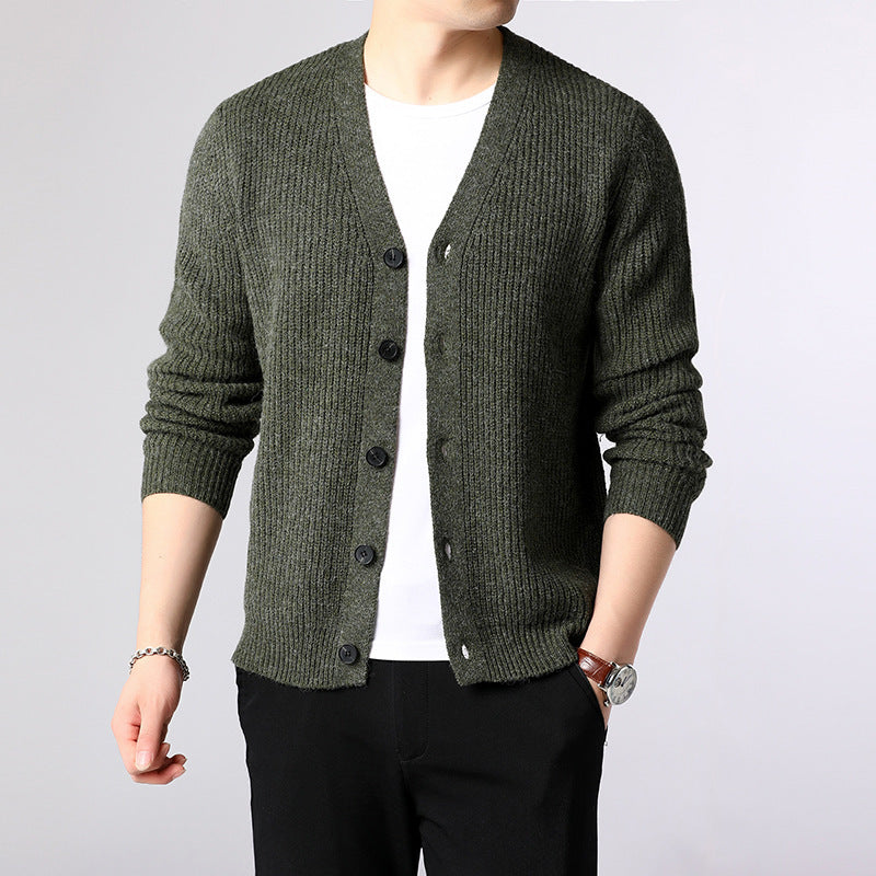 Men’s Jacquard Knit Cardigan Sweater