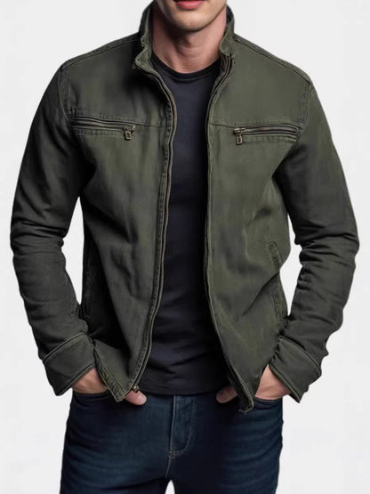 Men’s Retro Stand Collar Bomber Jacket