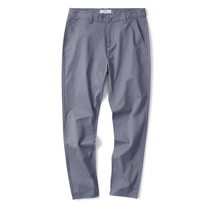 Men’s Cotton Stretch Straight-Leg Casual Trousers