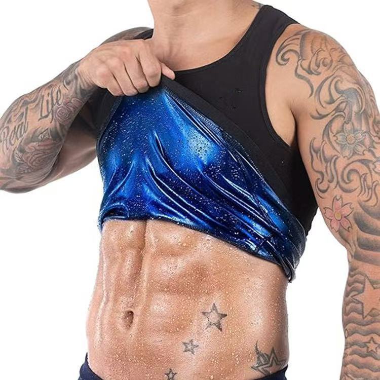 Cross-border shaping belly coat men's fitness sweat short sleeve sports running sweat shirt beer belly round neck short sleeve wholesale