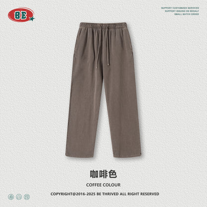 Men’s Heavyweight Cotton Straight-Leg Casual Pants