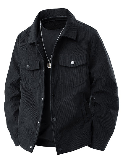 Men’s Corduroy Cargo Lapel Casual Jacket