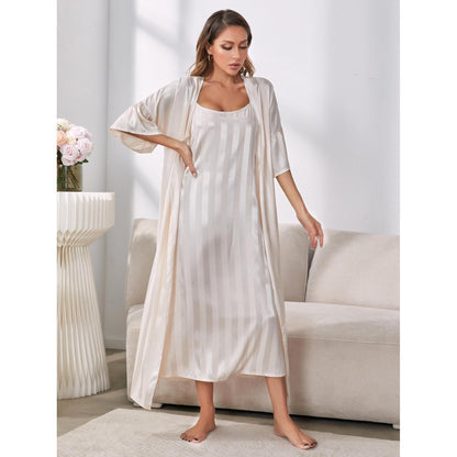 Women’s Ice Silk Robe & Nightdress Set