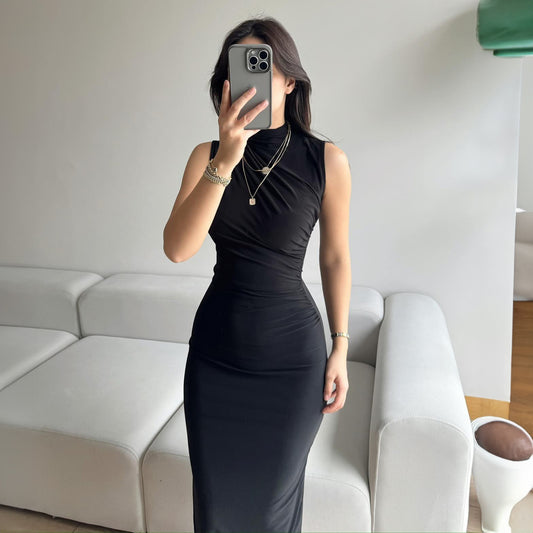 Women’s High-Waist Sleeveless Slit Maxi Dress