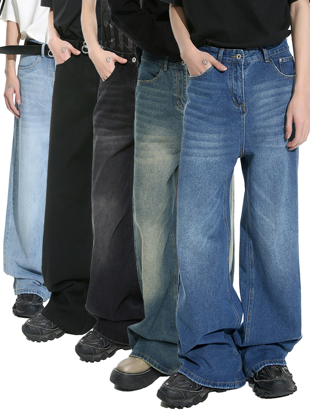 Men’s Vintage Washed Straight-Leg Jeans