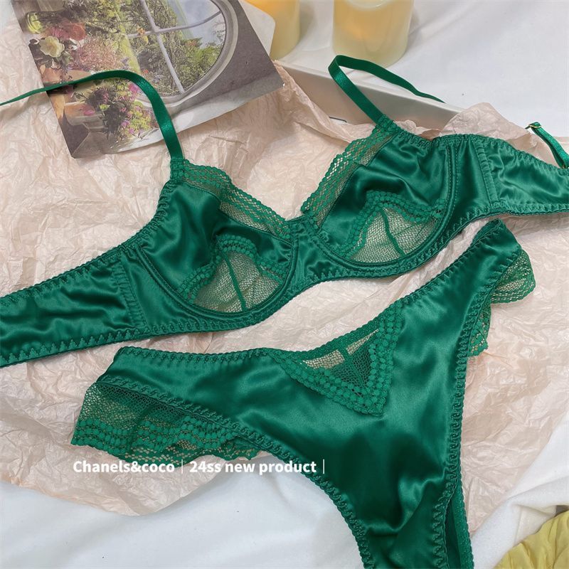 Women’s Satin Lace Lightweight Bra Set