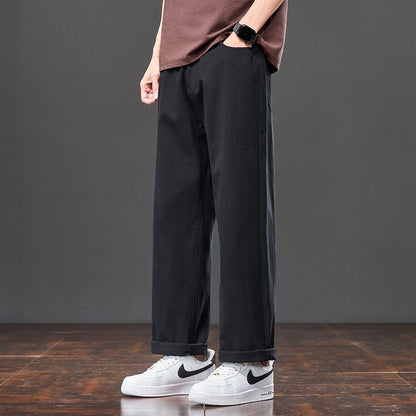 Men’s Loose-Fit Straight-Leg Cotton Casual Pants