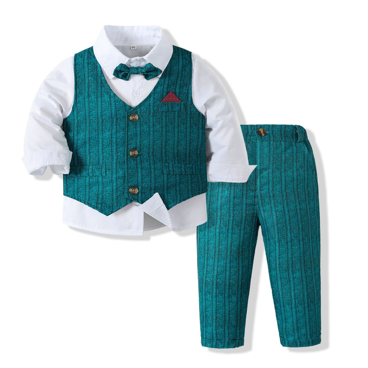 Boys’ Spring & Autumn Shirt Vest Pants Set