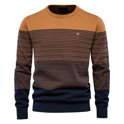 Men’s Casual Color-Block Knit Sweater Jacket
