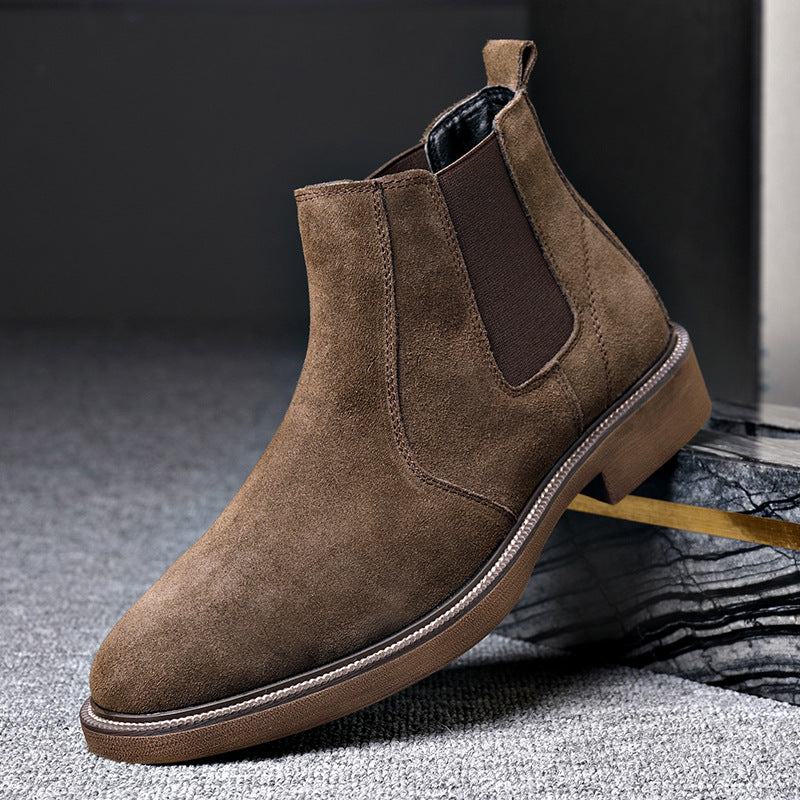 Men’s British Style Suede Chelsea Boots