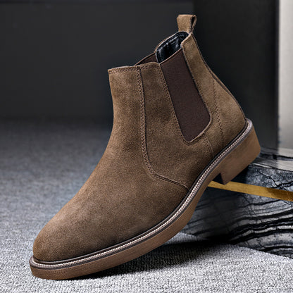 Men’s British Style Suede Chelsea Boots