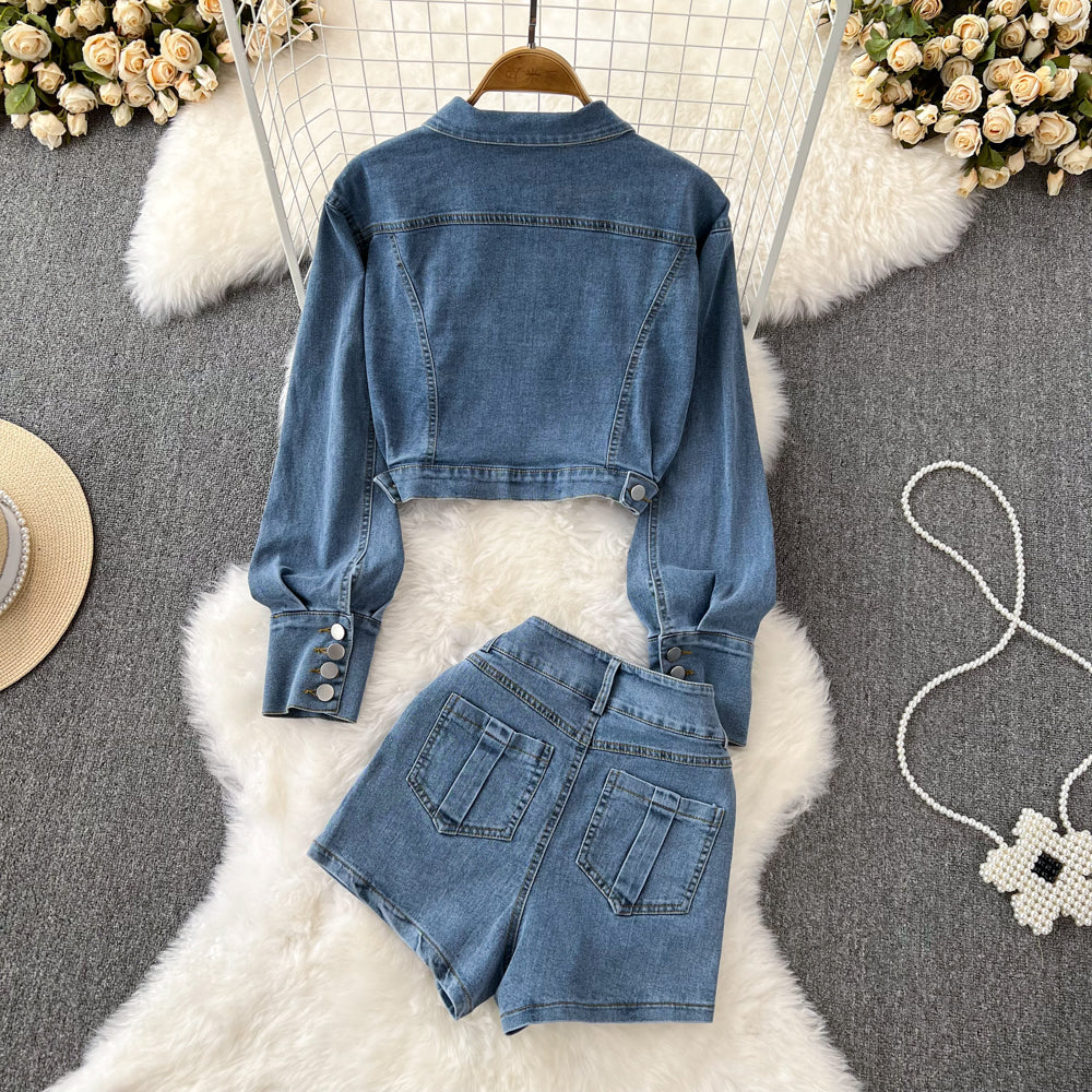 Women’s Denim Jacket & Skort Two-Piece Set