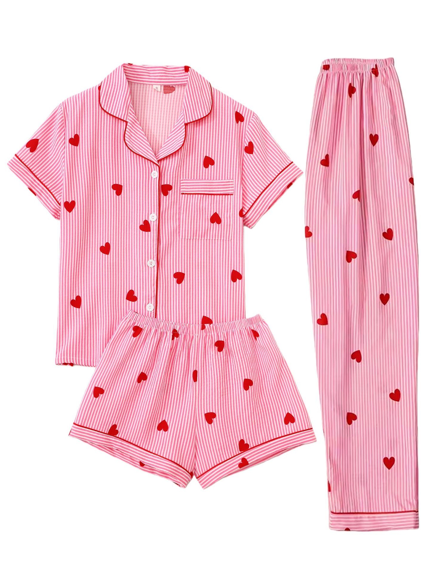 Women’s Bubble Wrinkle Short Sleeve Pajama Set
