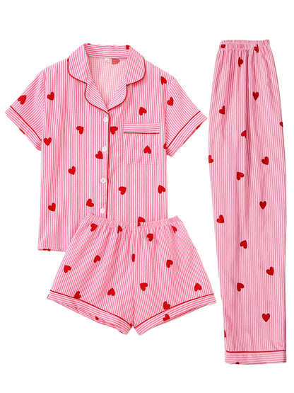 Women’s Bubble Wrinkle Short Sleeve Pajama Set