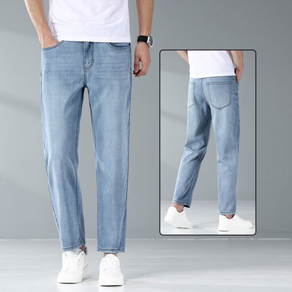 Men’s Lyocell Tencel Cropped Straight Jeans