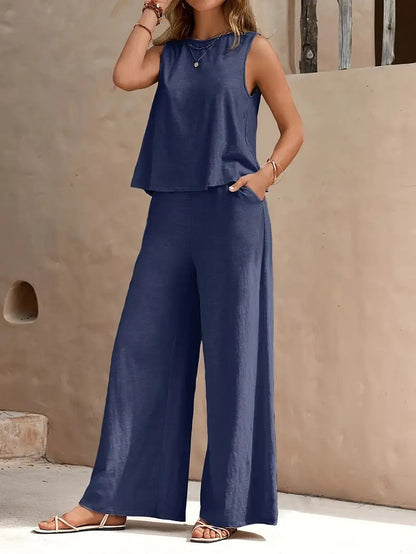Women’s Sleeveless Tank & Pocket Pants Set