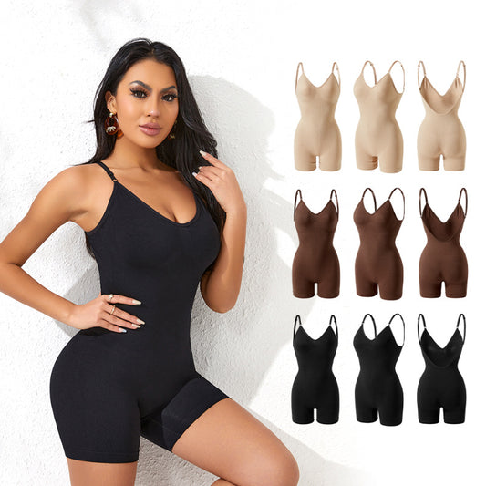European and American cross-border plus-size one-piece suspender shapewear, belly lift, hip lift, waist boxer, women's beauty slim shapewear