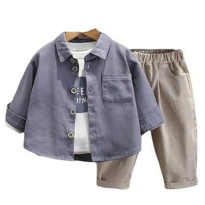 Boys’ Korean Style 3-Piece Spring Outfit Set