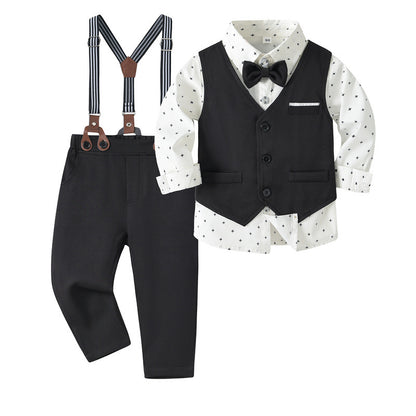 Boys’ Spring & Autumn Shirt Vest Pants Set