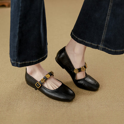 Women’s Soft Leather French Ballet Flats