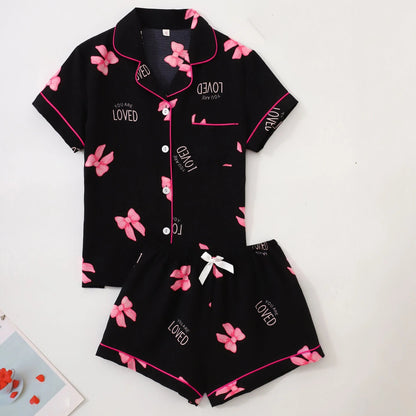 Women’s Printed Short Sleeve Pajama Set