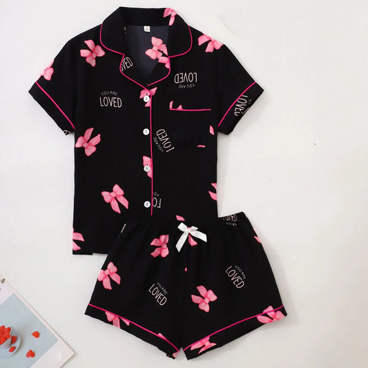 Women’s Printed Short Sleeve Pajama Set