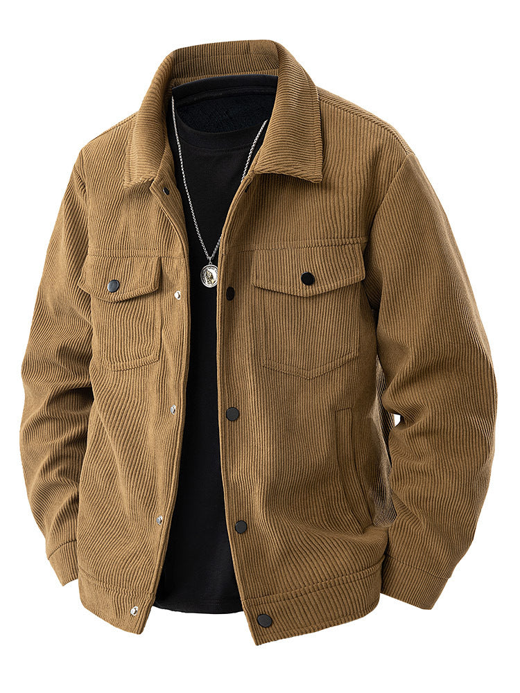 Men’s Corduroy Cargo Lapel Casual Jacket