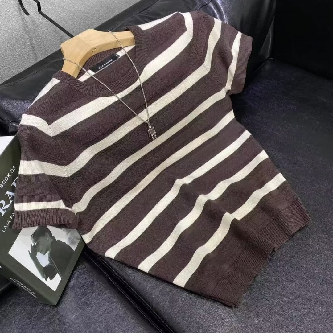 Men’s Contrast Collar Knitted Polo Shirt
