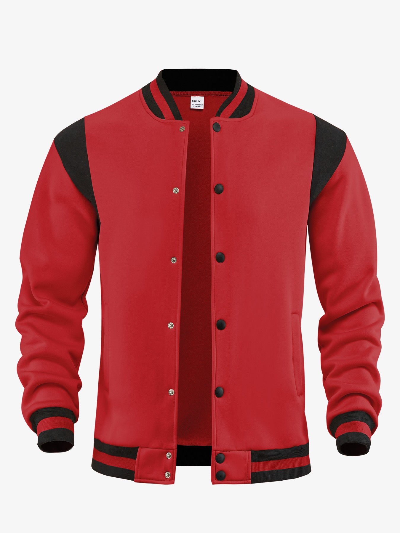 Men’s Stand Collar Fleece Baseball Jacket