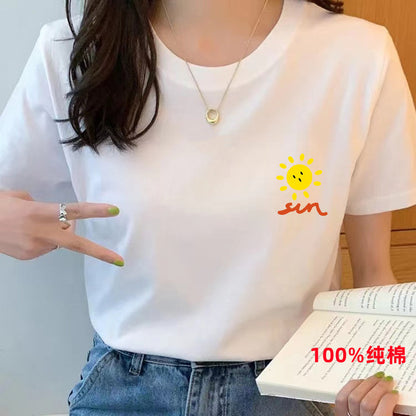 Women’s Pure Cotton Loose-Fit Crew Neck T-Shirt