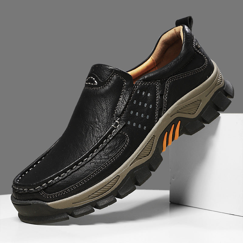 Men’s Plus-Size Leather Outdoor Hiking Shoes
