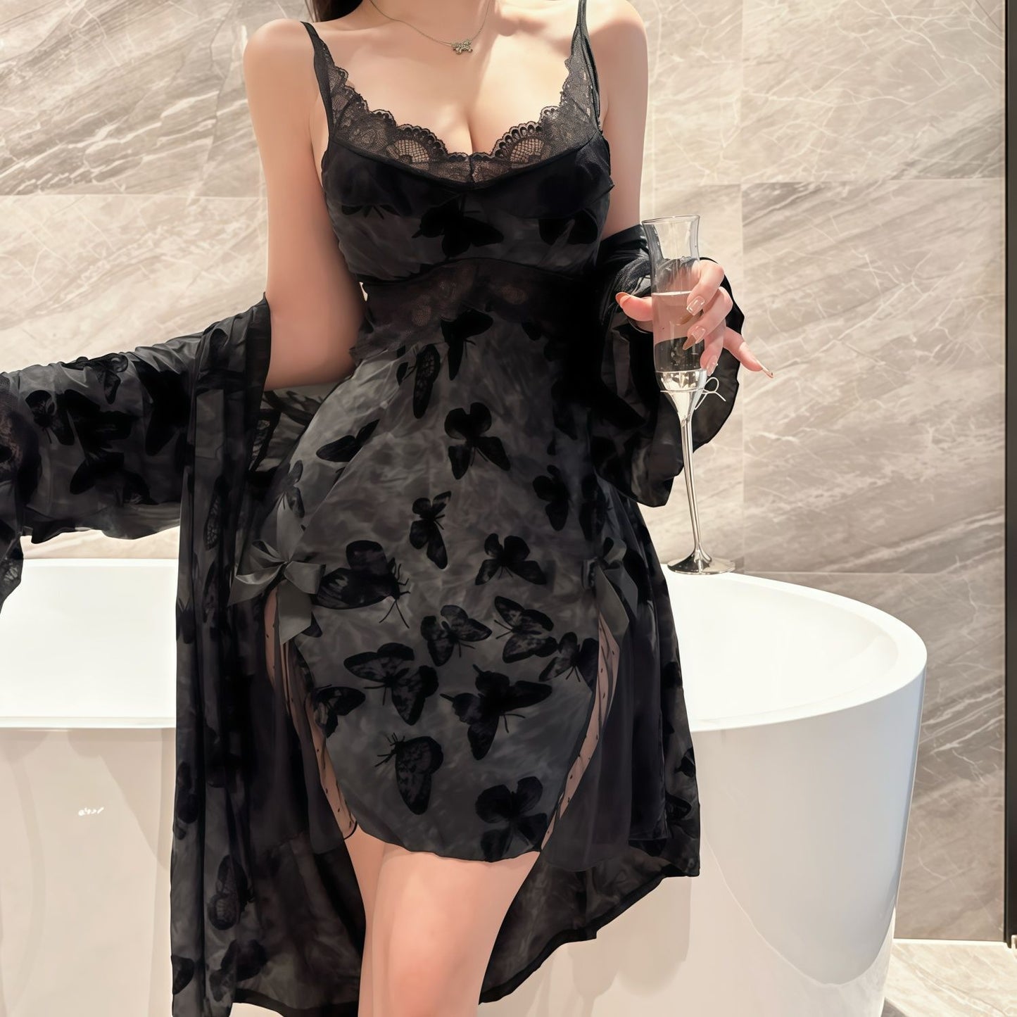 Women’s Printed Plus Size Nightgown & Robe Set